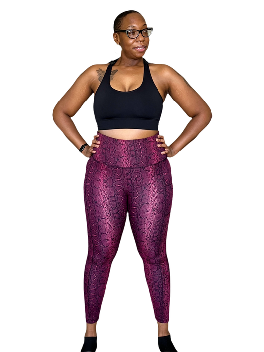 "I Am Magnetic" Snakeskin Print Leggings