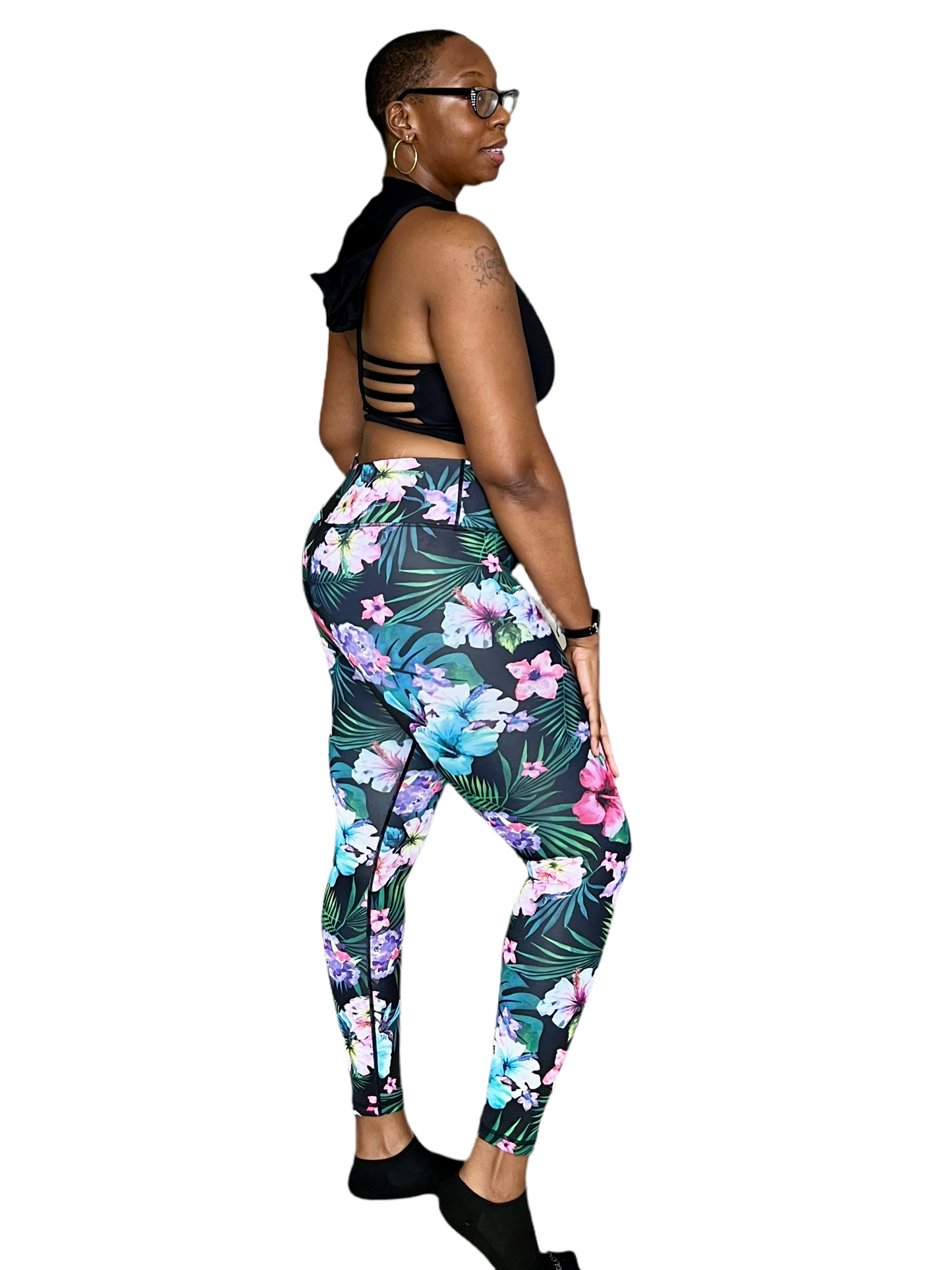 "I Am Bold" Floral Print Leggings