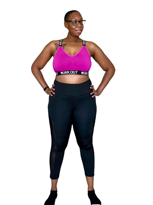 "I Am Healthy and Fit" Pink Sports Bra