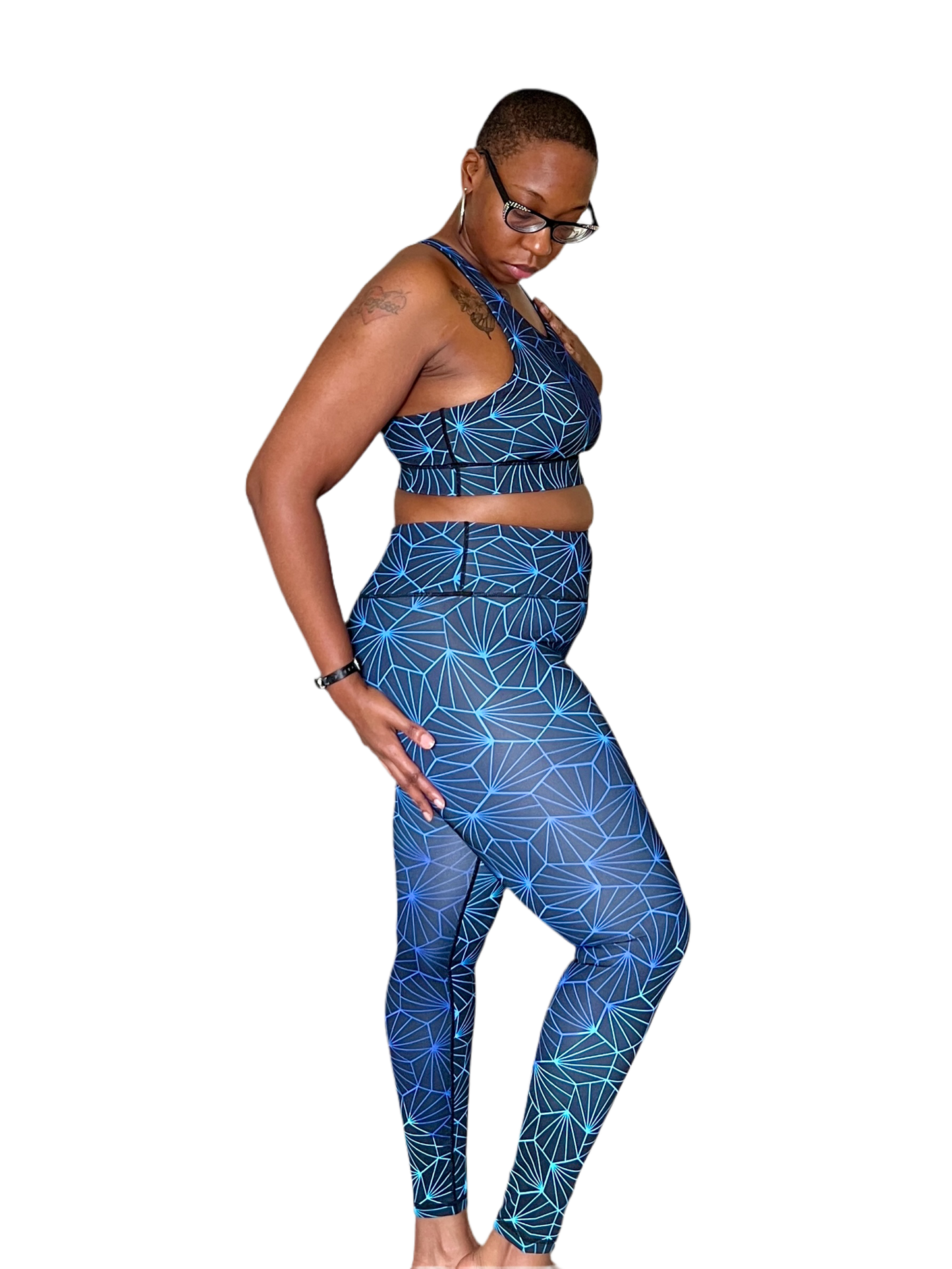 "I Am Above Average" Blue Geometric Print Set