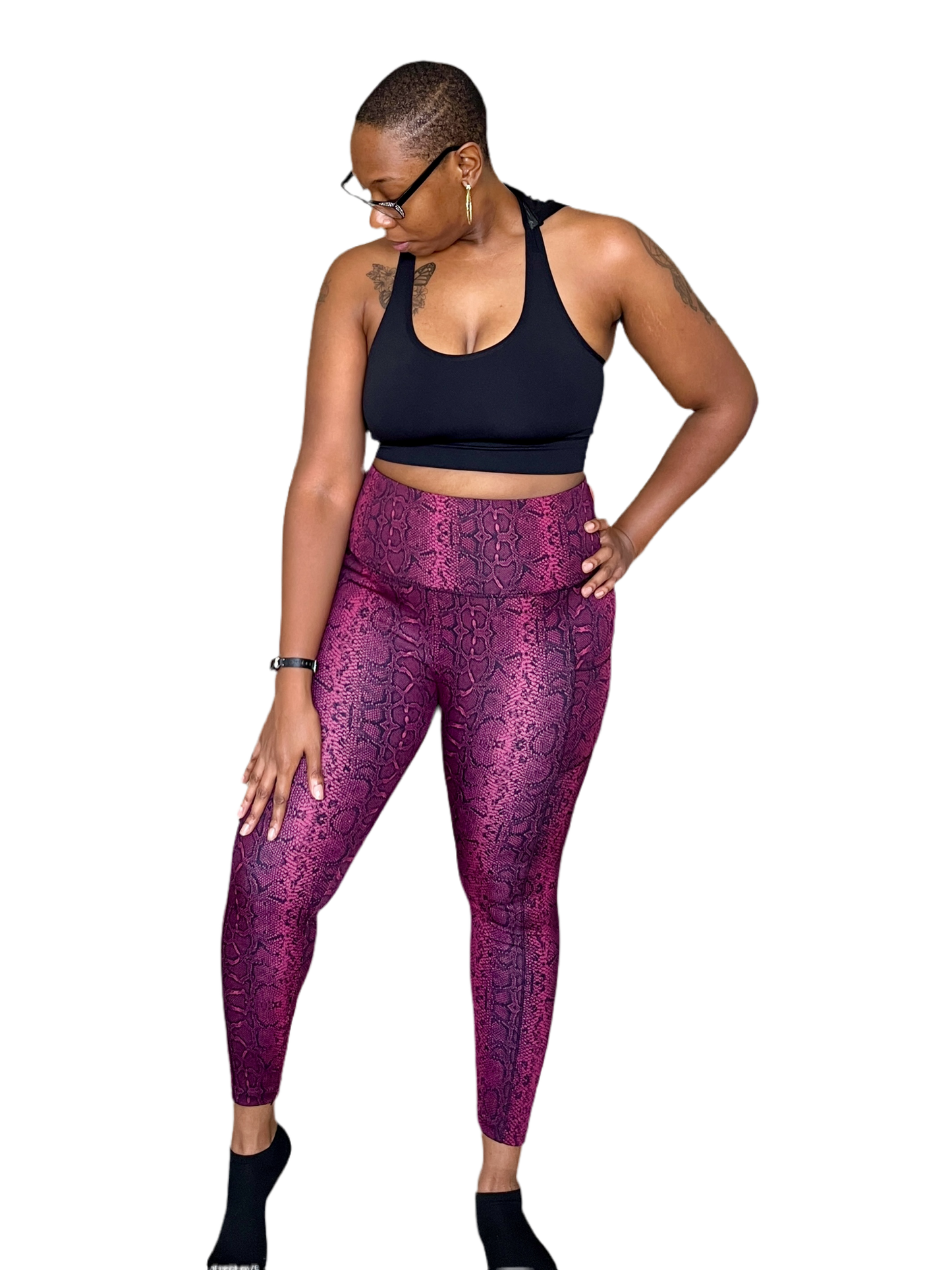 "I Am Magnetic" Snakeskin Print Leggings