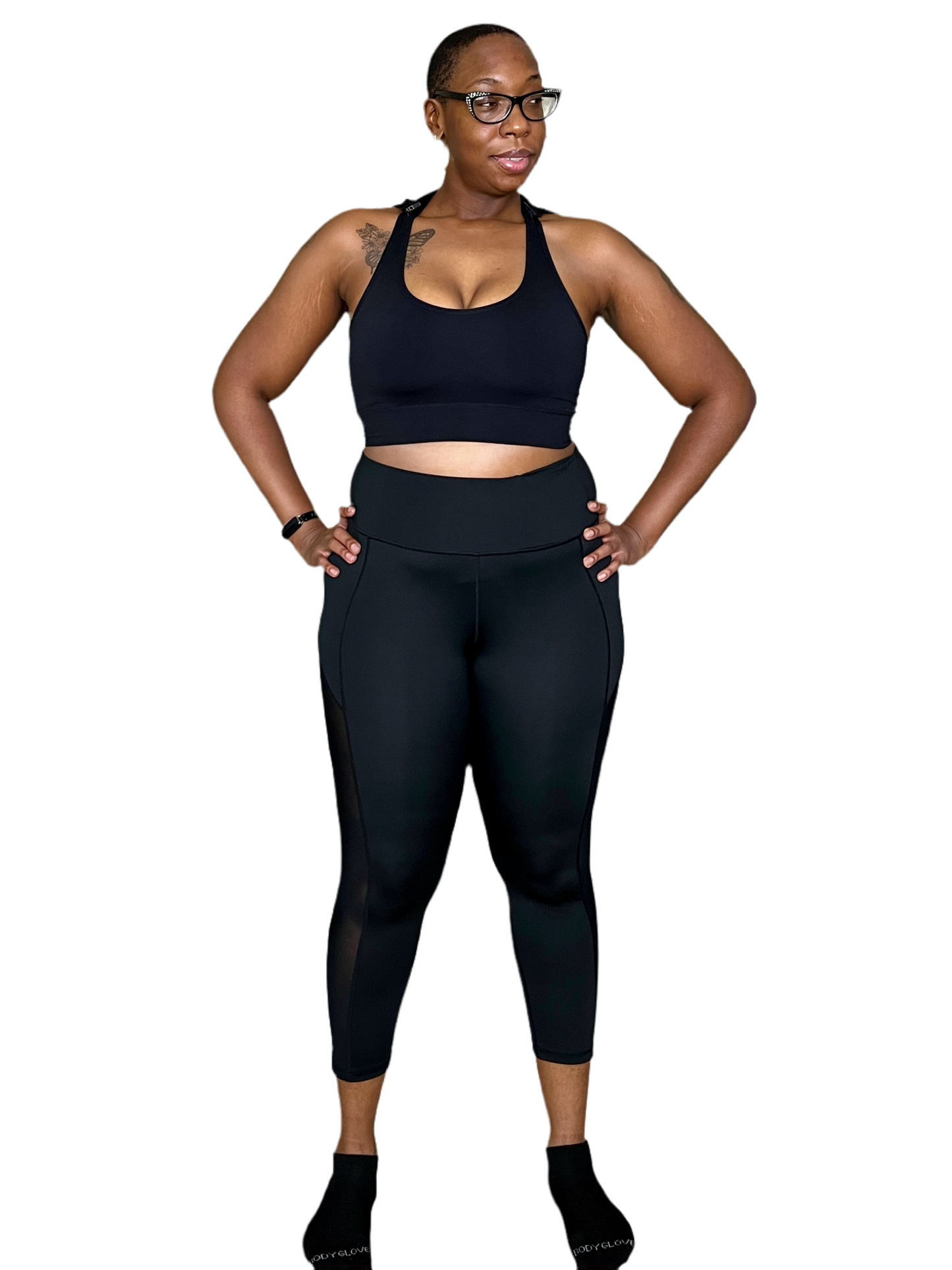 "I Am Sexy" Black Mesh 7/8 Workout Leggings