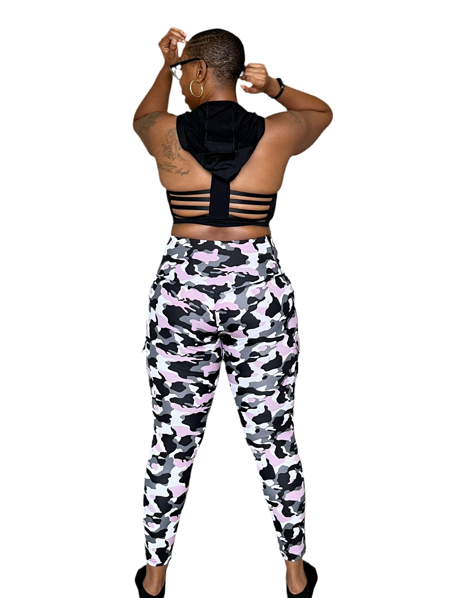 "I Am A Fighter" Camo Print Leggings