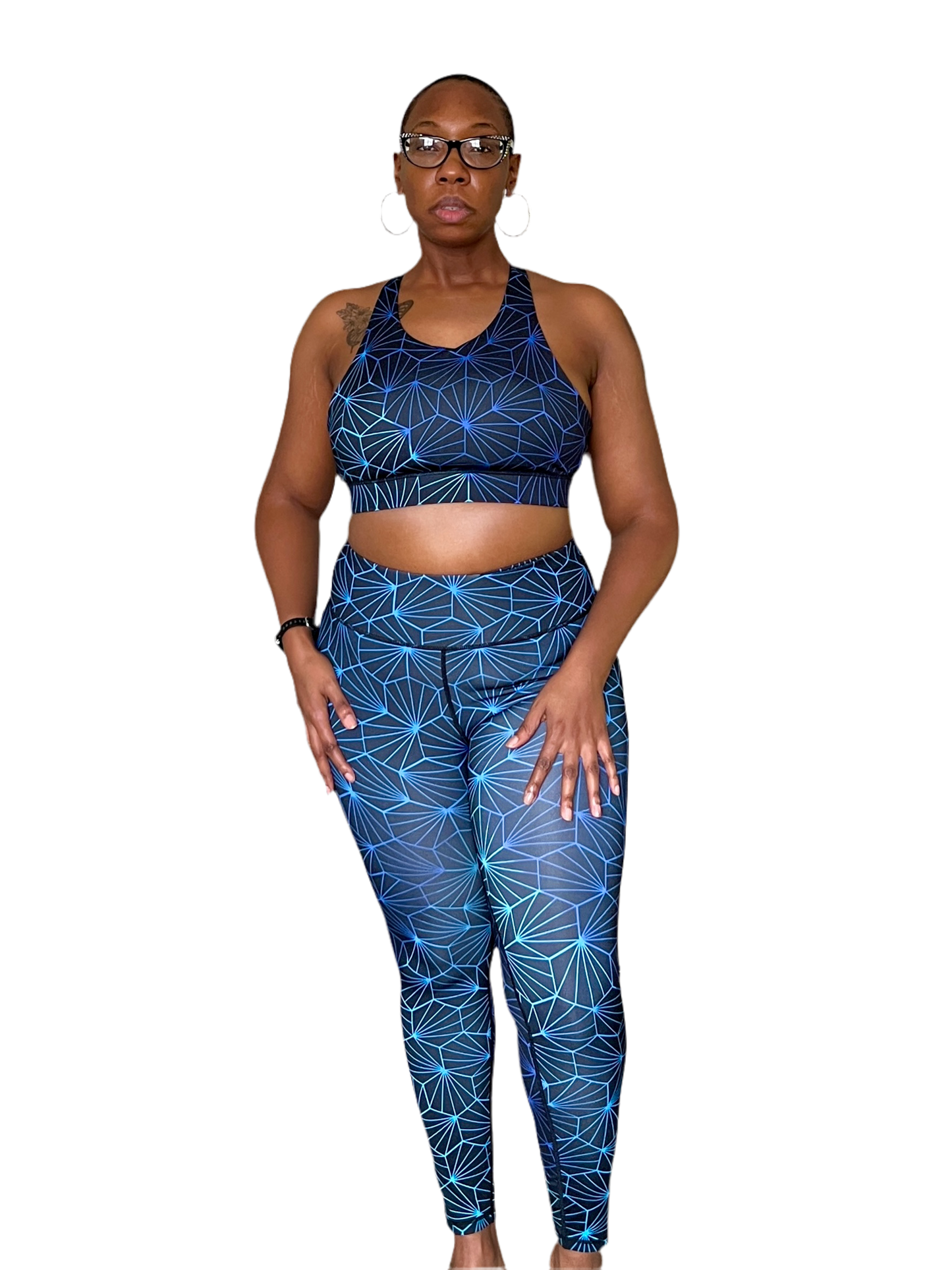 "I Am Above Average" Blue Geometric Print Set