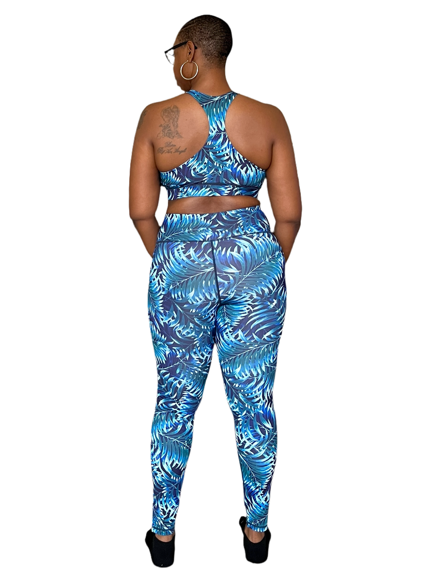 "I Am Beautiful" Blue Leaves Print Set