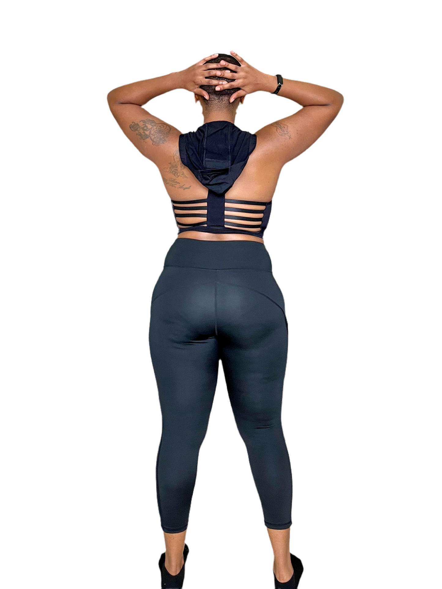 "I Am Sexy" Black Mesh 7/8 Workout Leggings